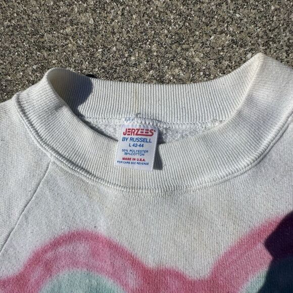 Vintage 90's Jerzees By Russell Crewneck Sweatshirt Mens Large Made USA Custom - Picture 4 of 7